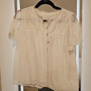 Soft Joie Cream Lace Blouse